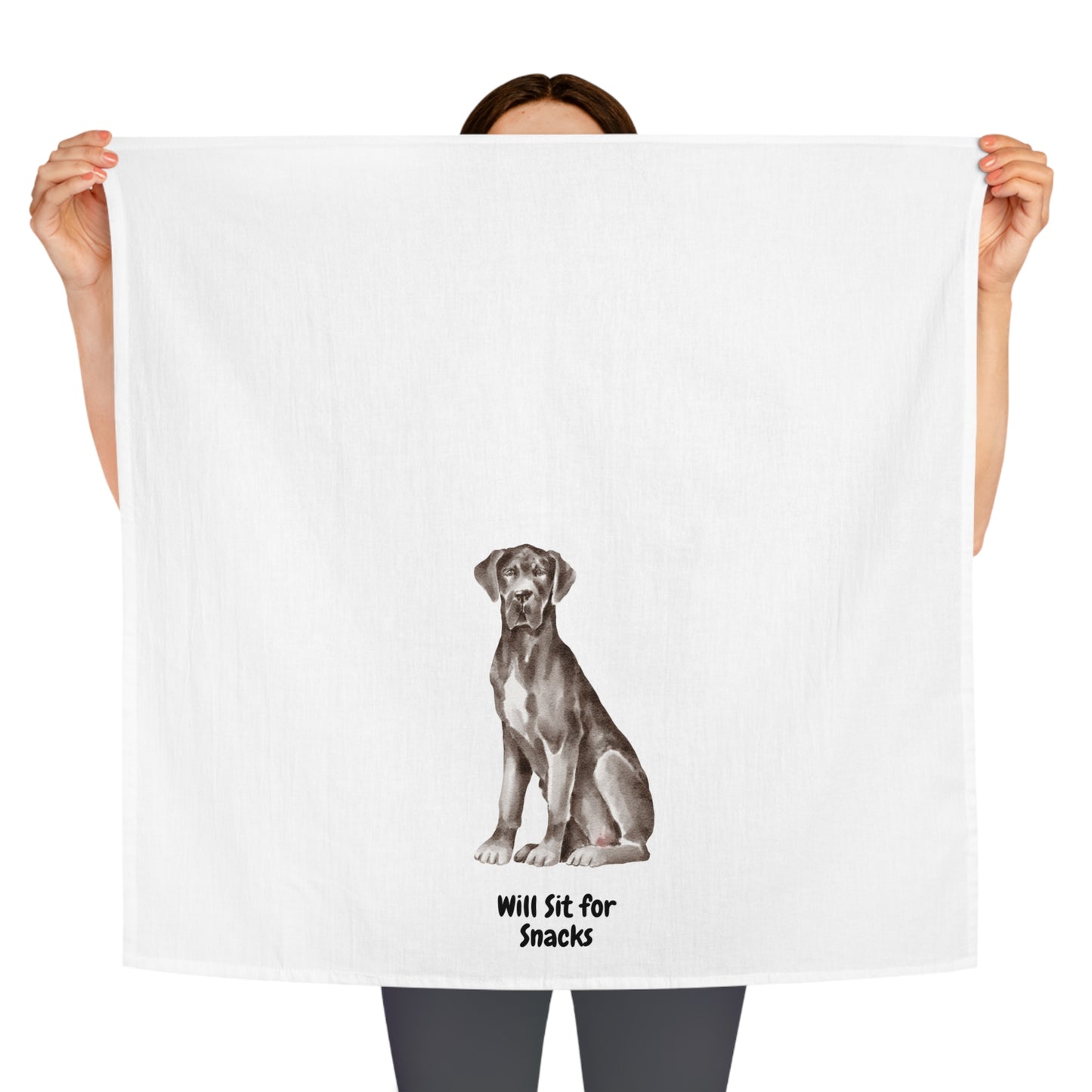 Dog Lover's Tea Towel - 'Will Sit for Snacks' - Perfect Gift for Pet Owners
