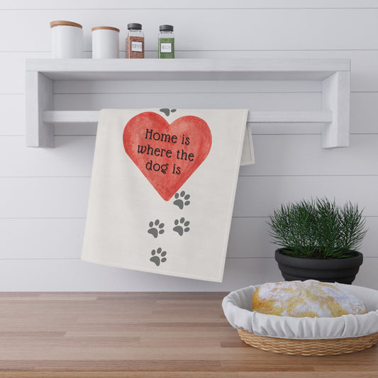 Home is Where the Dog Is - Heart Design Tea Towels