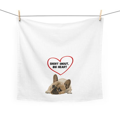 Adorable French Bulldog Tea Towel - "Short Snout, Big Heart" - Perfect for Dog Lovers and Kitchen Decor