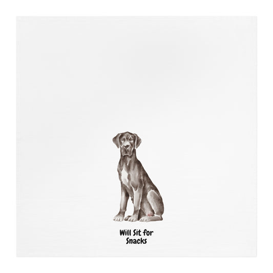 Dog Lover's Tea Towel - 'Will Sit for Snacks' - Perfect Gift for Pet Owners