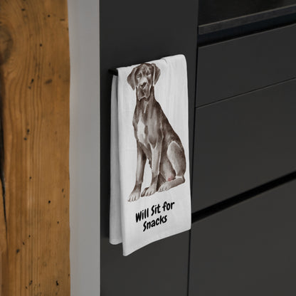 Dog Lover's Tea Towel - 'Will Sit for Snacks' - Perfect Gift for Pet Owners
