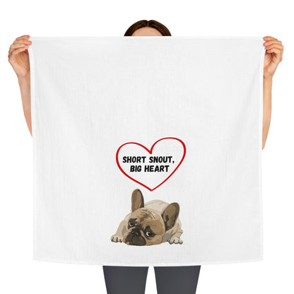 Adorable French Bulldog Tea Towel - "Short Snout, Big Heart" - Perfect for Dog Lovers and Kitchen Decor