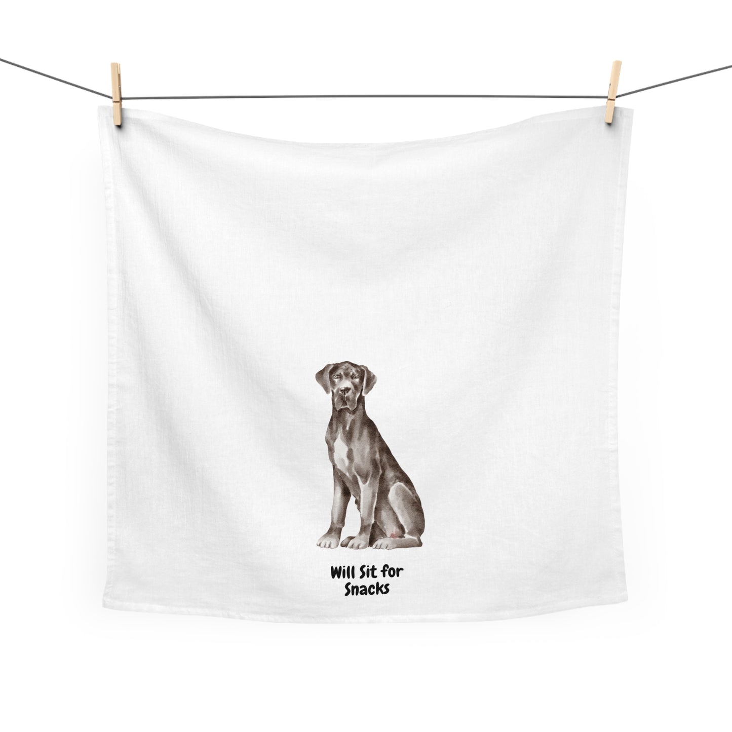 Dog Lover's Tea Towel - 'Will Sit for Snacks' - Perfect Gift for Pet Owners