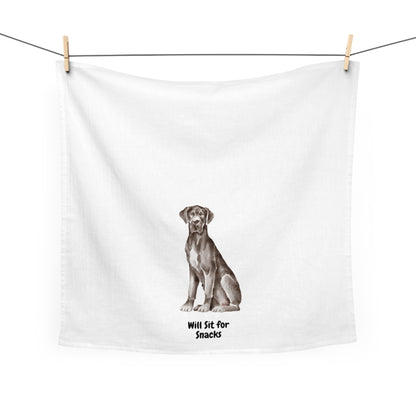 Dog Lover's Tea Towel - 'Will Sit for Snacks' - Perfect Gift for Pet Owners
